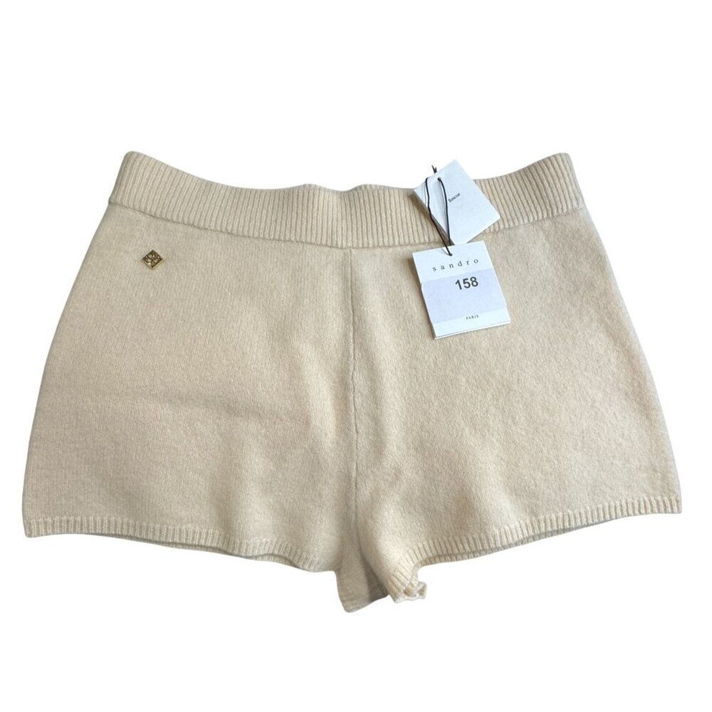 NWT Sandro Paris Izzie Shorts 38 FR US 6 Vanilla 100% Wool MSRP $145 - Picture 2 of 6